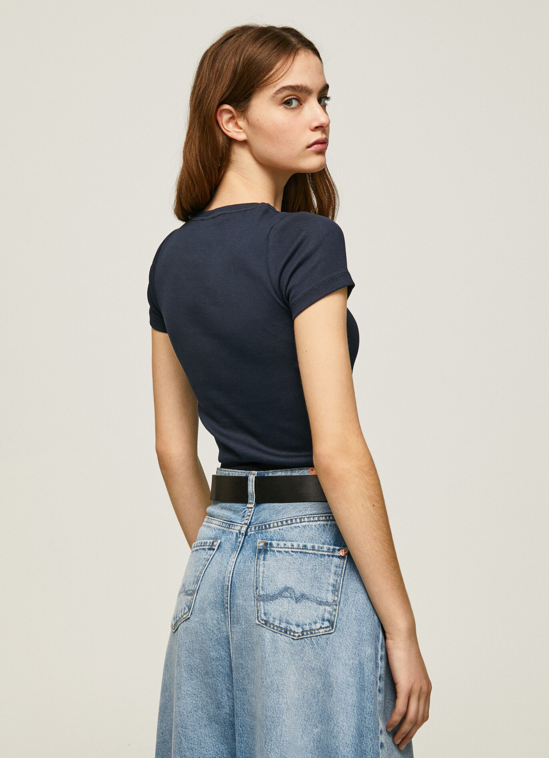 Camiseta de algodão com logotipo - azul dulwich