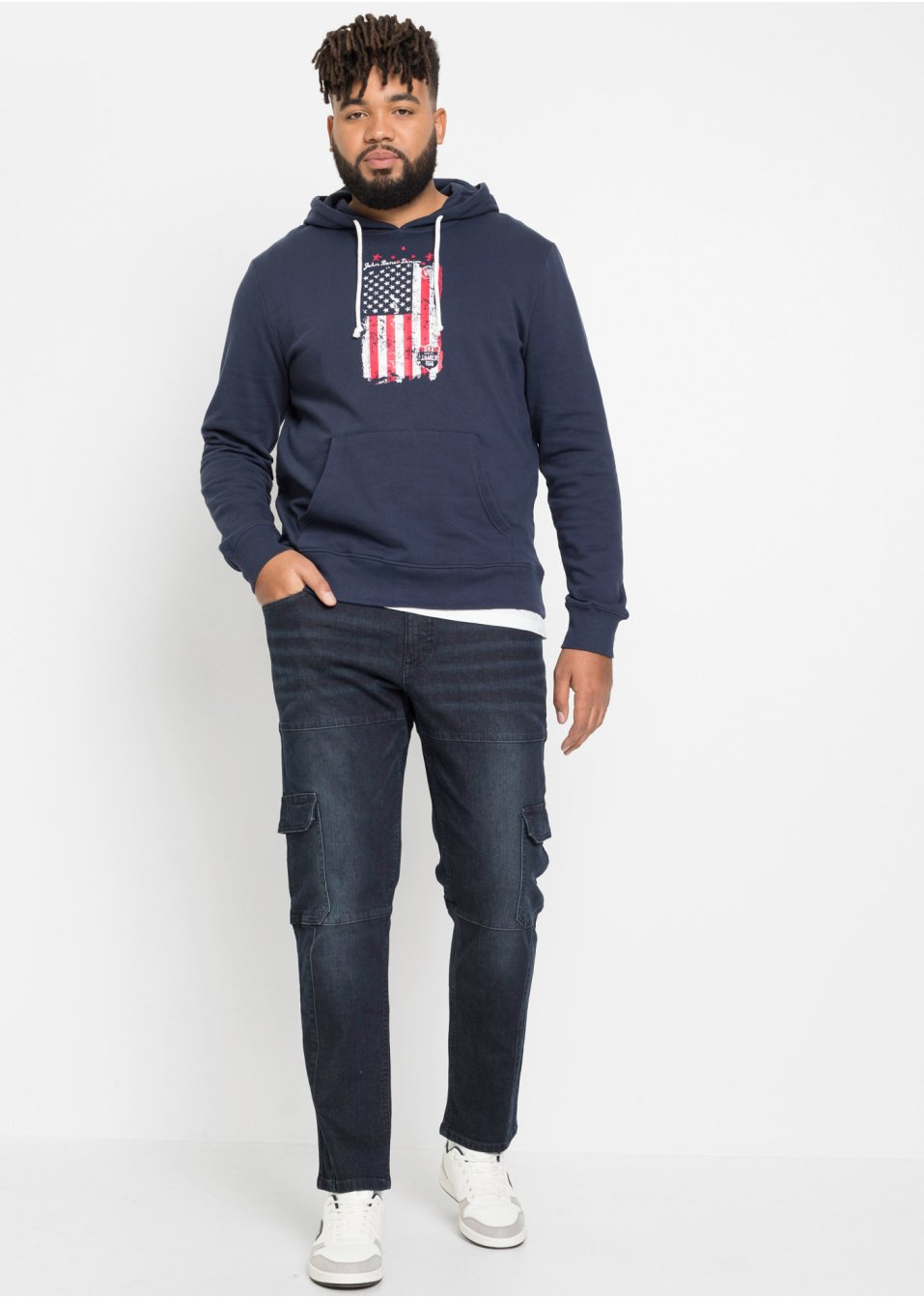 Jean extensible cargo Slim Fit, Straight