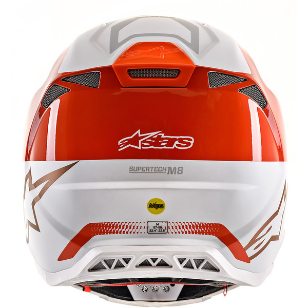 Alpinestars - Casque Supertech S-M8 Triple Blanc / Orange fluo / Or