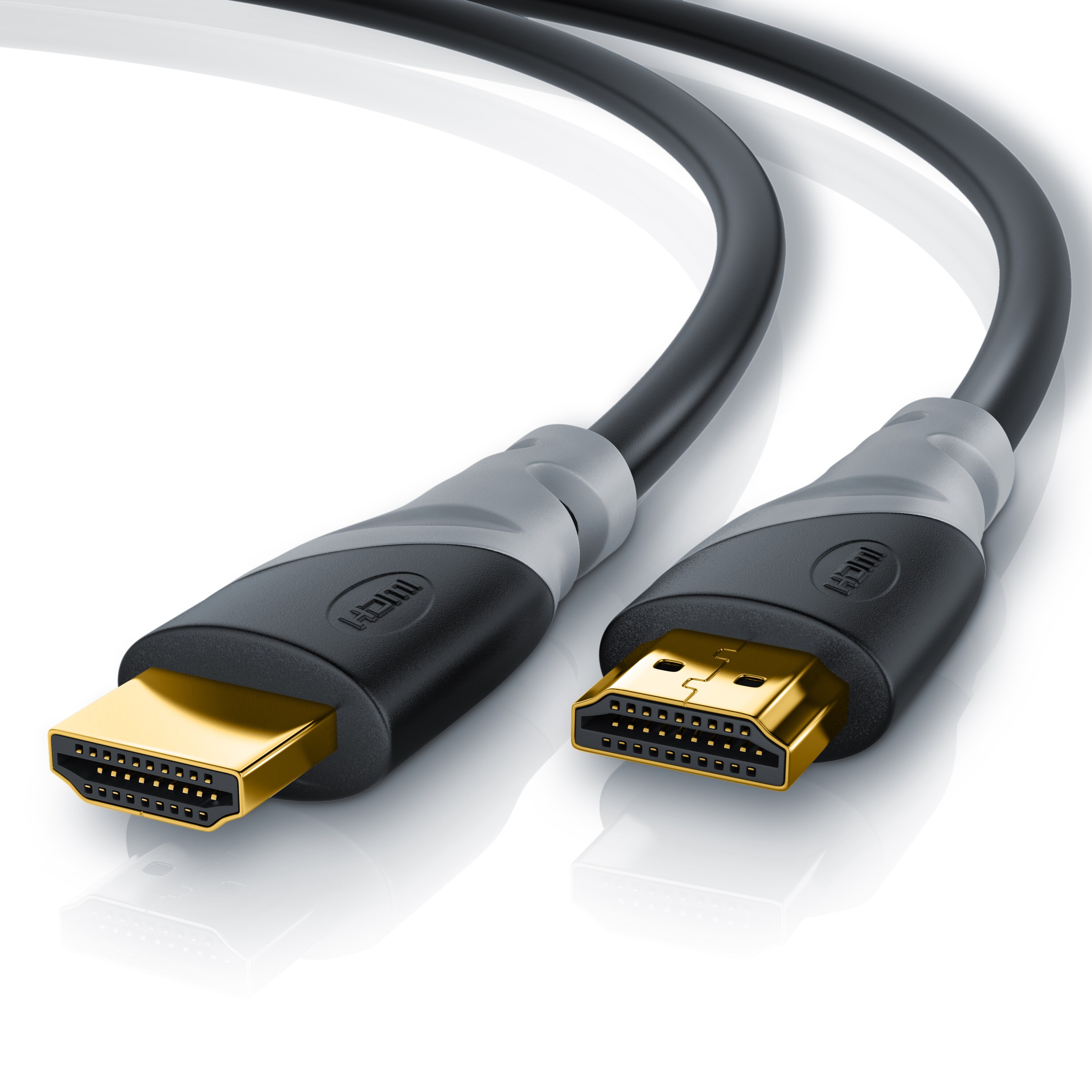 CSL HDMI-Kabel 2.0b, 4K UHD, Full HD, 3D, 3-fach geschirmt, High Speed mit Ethernet, HDMI Typ A- 15m