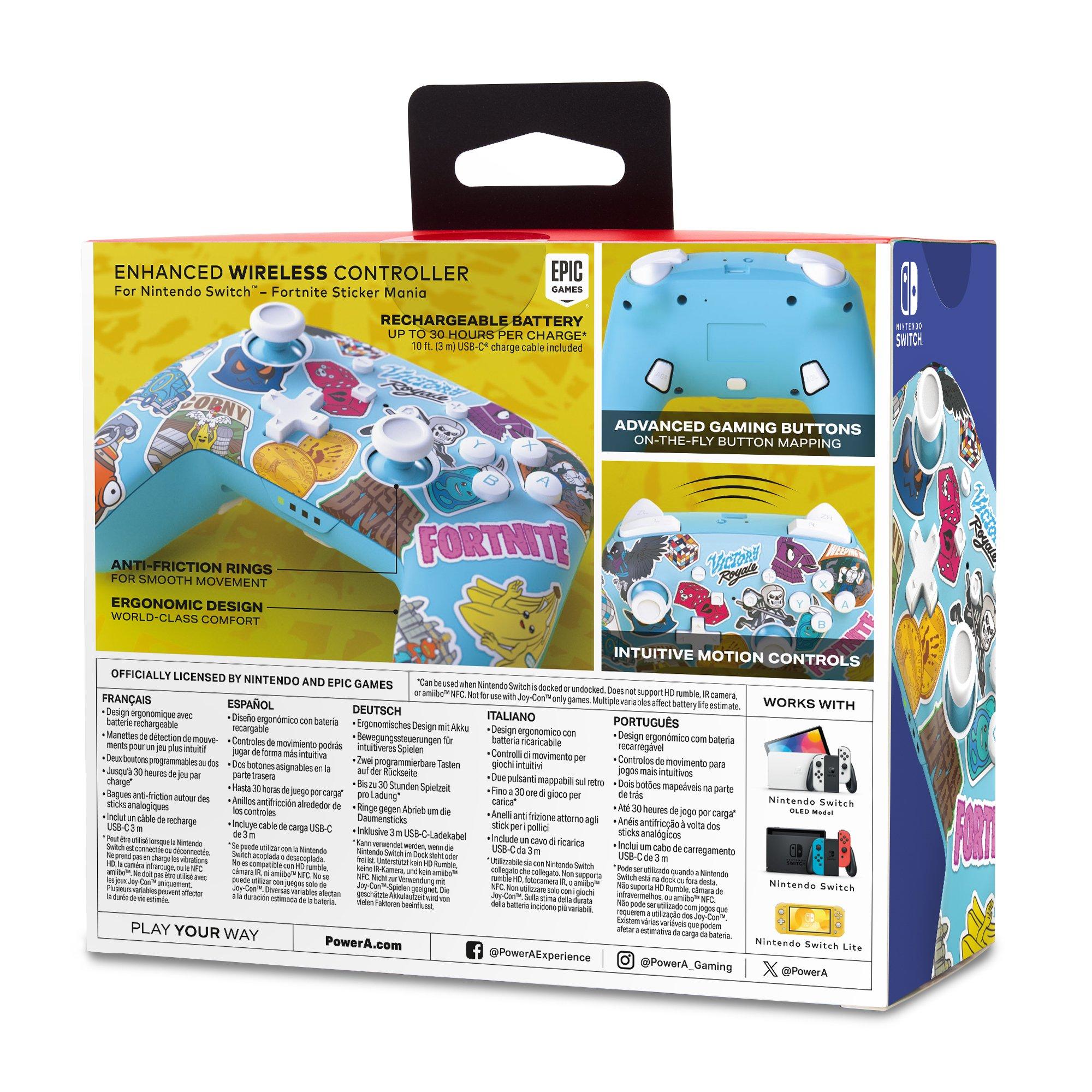 PowerA Enhanced Wireless Controller for Nintendo Switch Fortnite Sticker Mania
