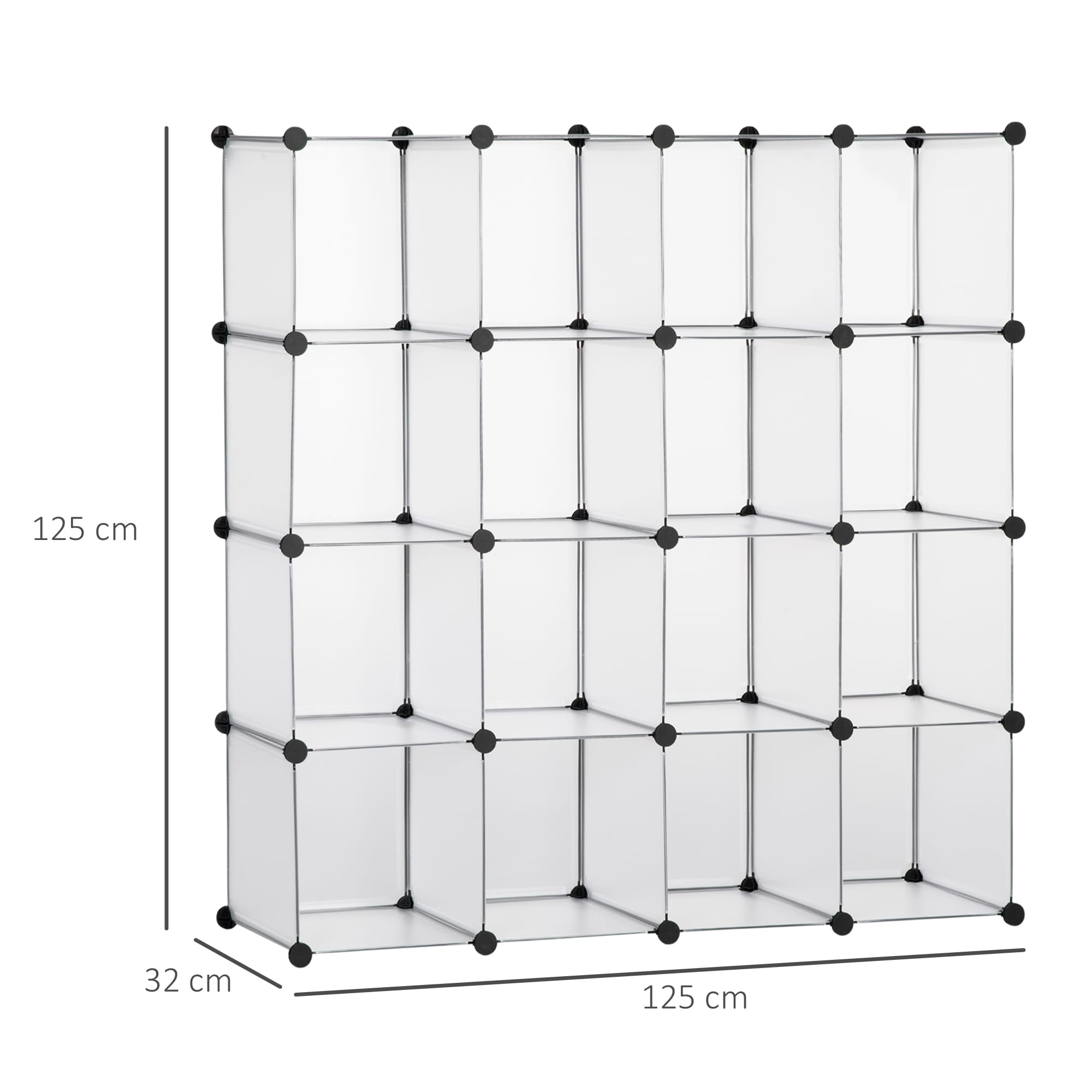 HOMCOM Regalsystem mit Zubehör weiß 125L x 32B x 125H cm