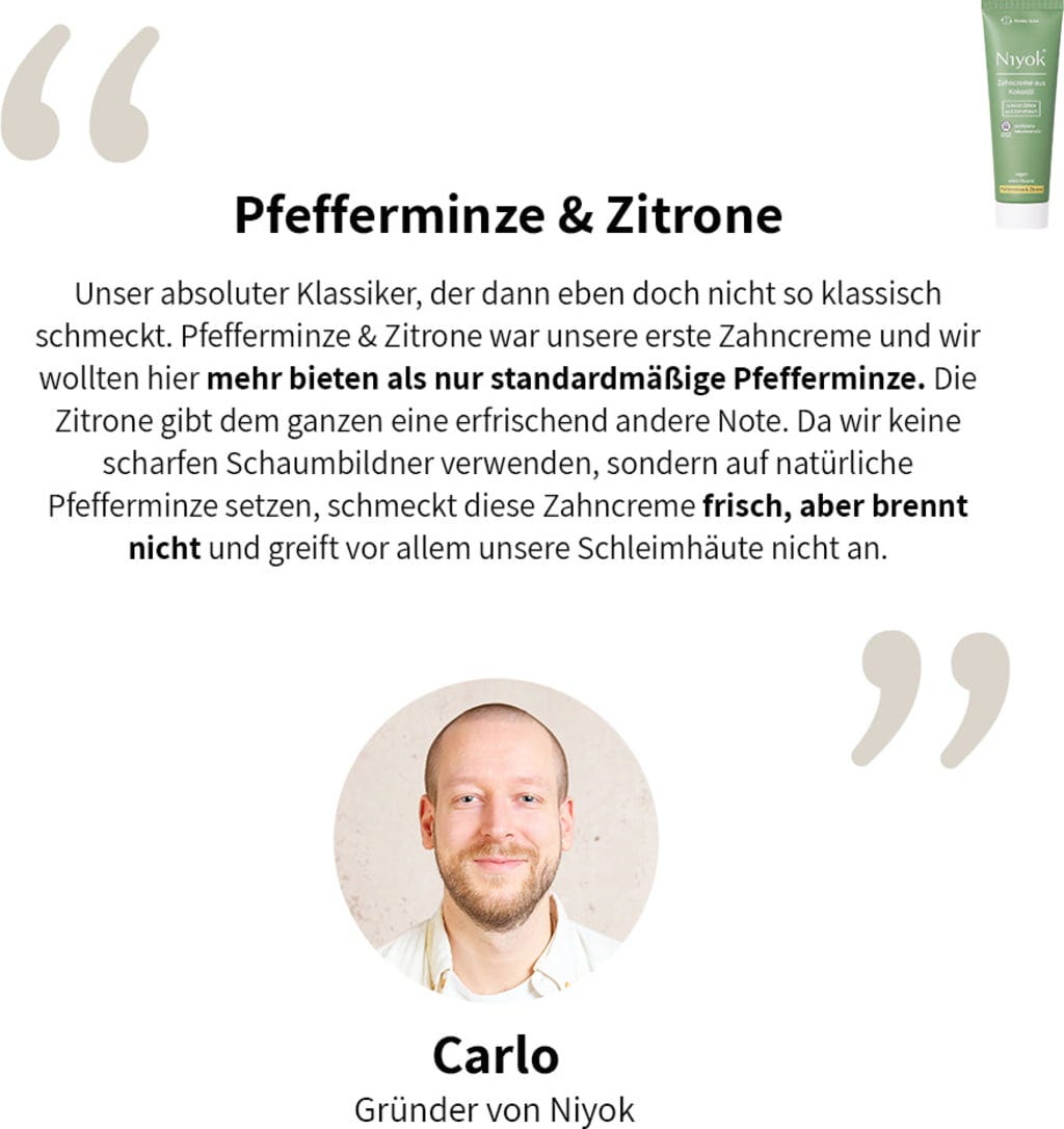 Niyok  Zahncreme Pfefferminze & Zitrone, 75 ml