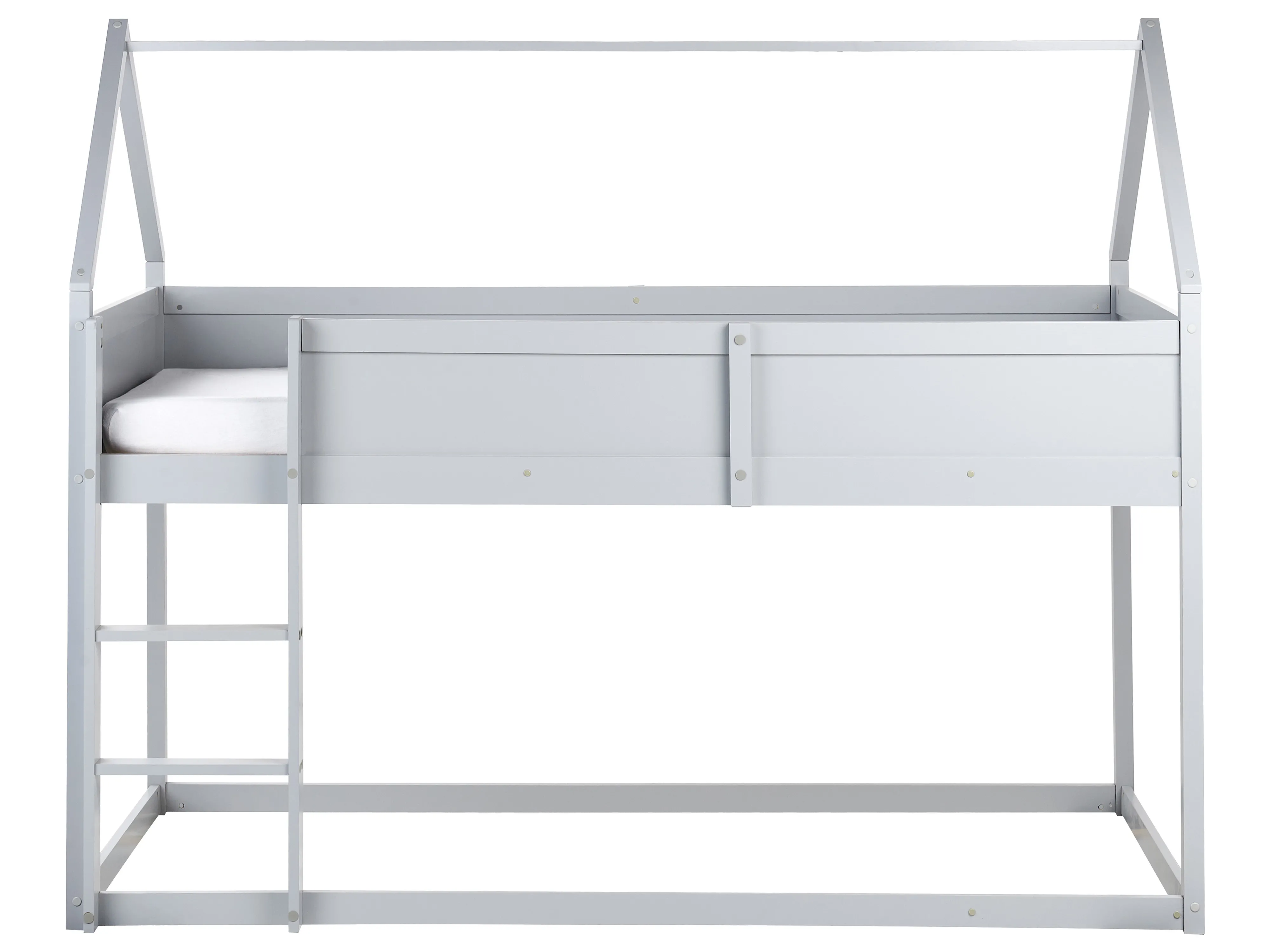 Verhoogd bed Huis Dennenhout DIENNE 90 x 200 cm Grijs
