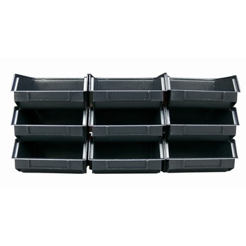 Stapelbakjes type B1 set 9 stuks met kunststof strip