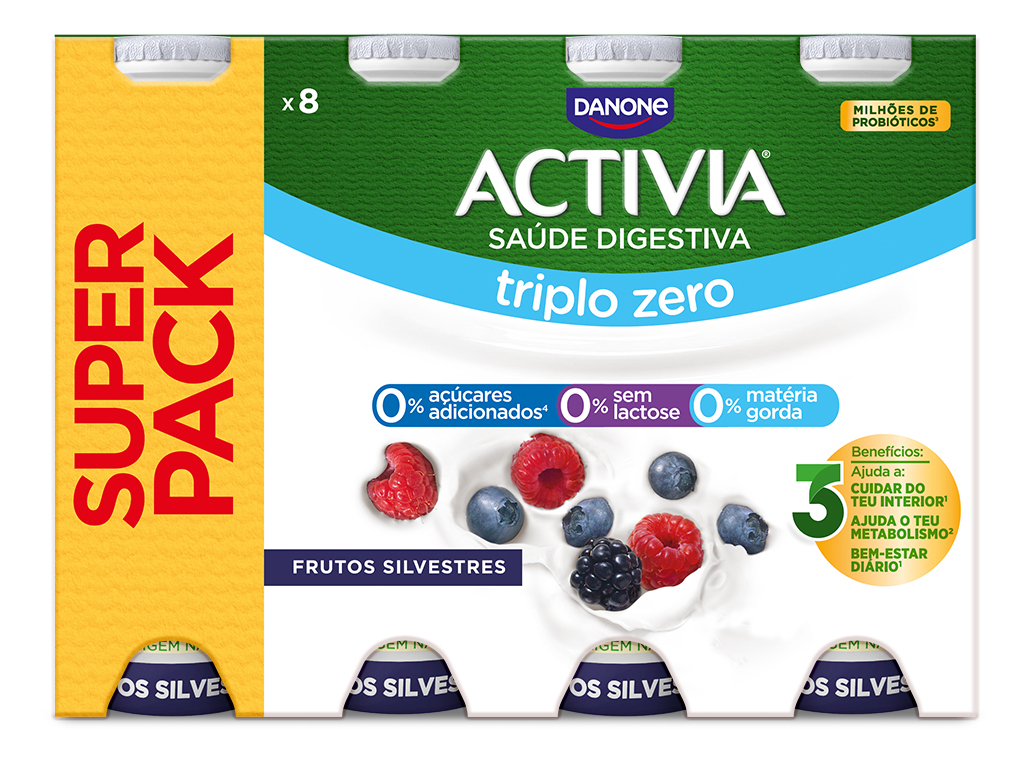 IOGURTE ACTIVIA BIFIDUS LÍQUIDO FRUTOS SILVESTRES PACK PROMOCIONAL 8X155G