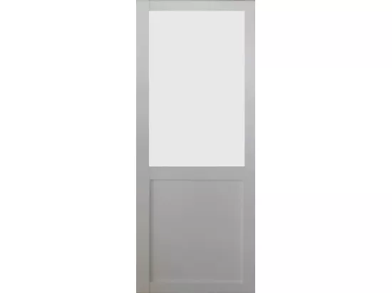 Porte Coulissante Athena Blanc H204 X L73 + Rail Alu Bandeau Blanc Gd Menuiseries