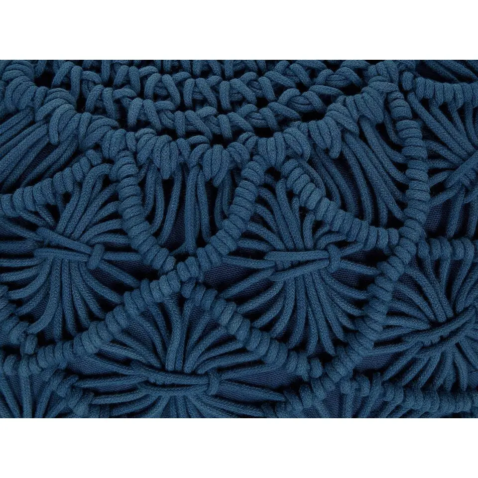 BERKANE - Poef - Blauw - 50 cm - Katoen