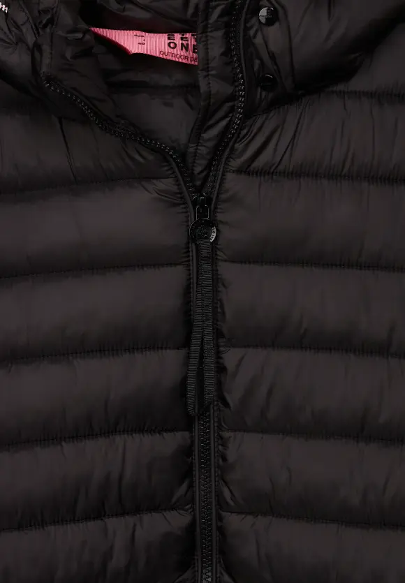Lange Stepp Winterjacke - Black