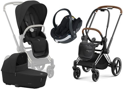 Cybex Priam Duovogn inkl. BeSafe iZi Go Modular X2, Sepia Black/Chrome Brown