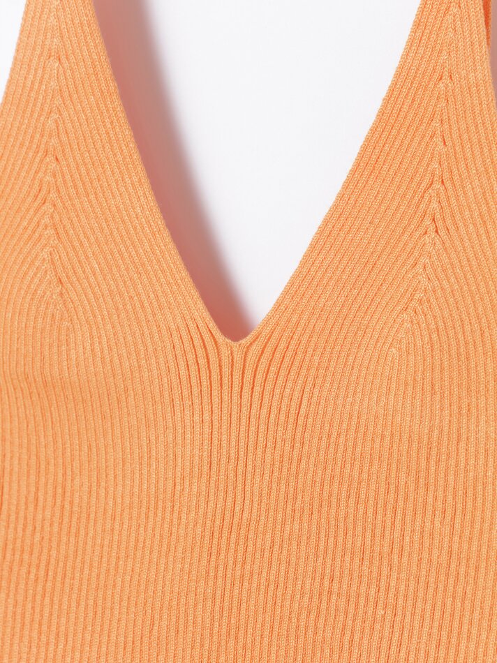 Top cropped de tricô - Laranja
