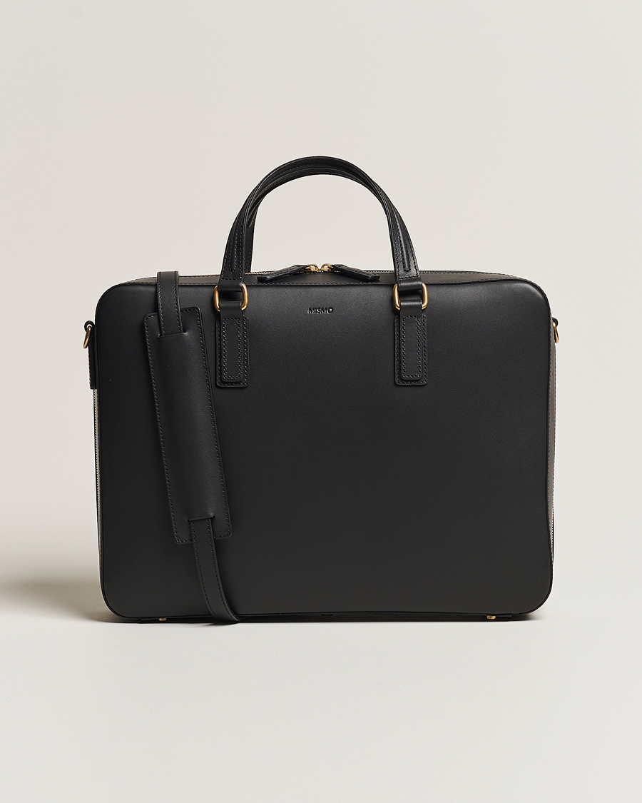 Mismo Morris Full Grain Leather Briefcase Black