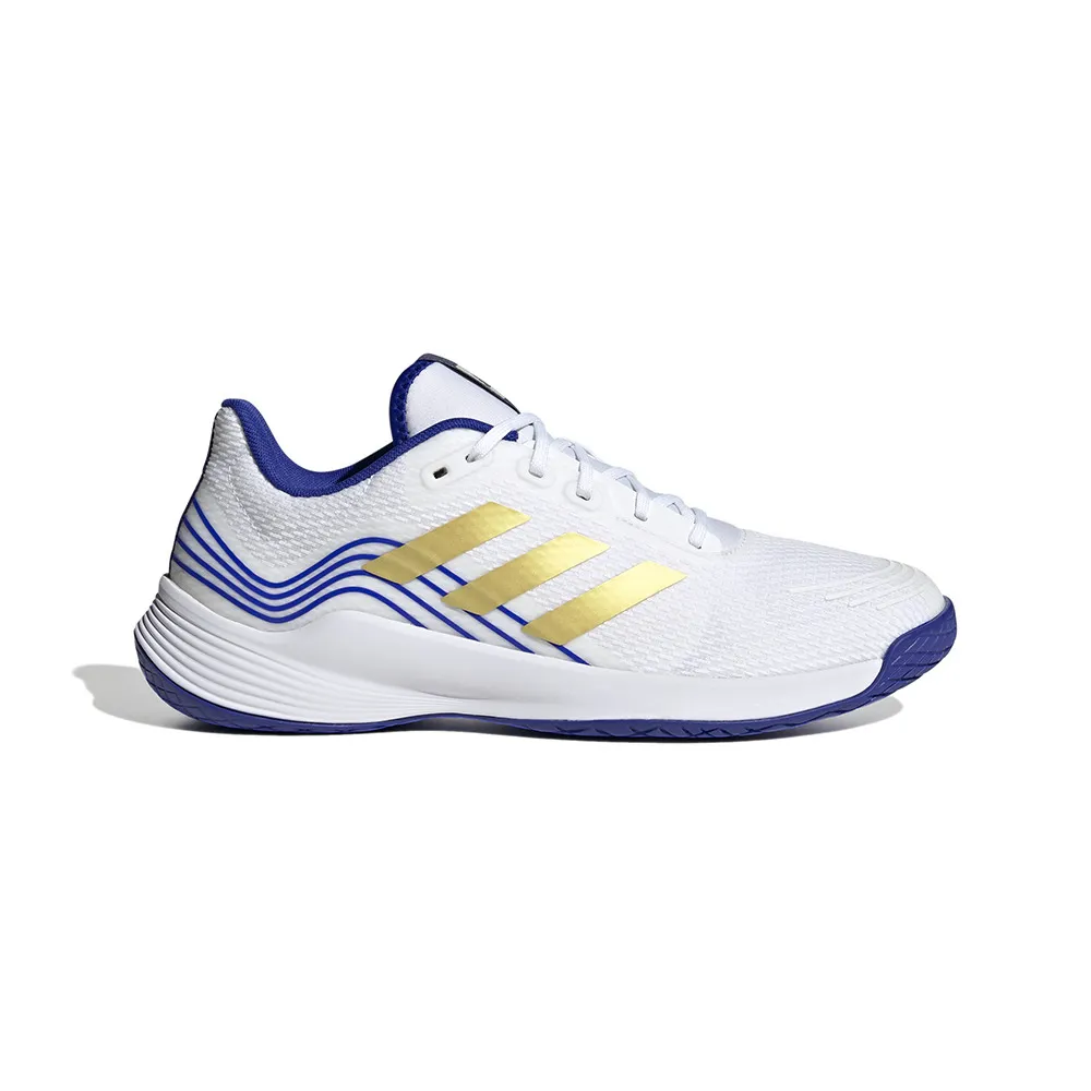 Adidas Performance NOVAFLIGHT PRIMEGREEN - Chaussures volleyball Homme white/gold/lucid blue