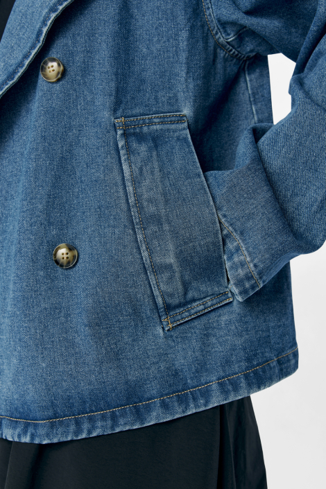 Object blauwe dames jas