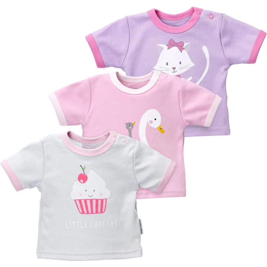 Baby Sweets Shirt Kurzarm Little Cupcake grau rosa lila