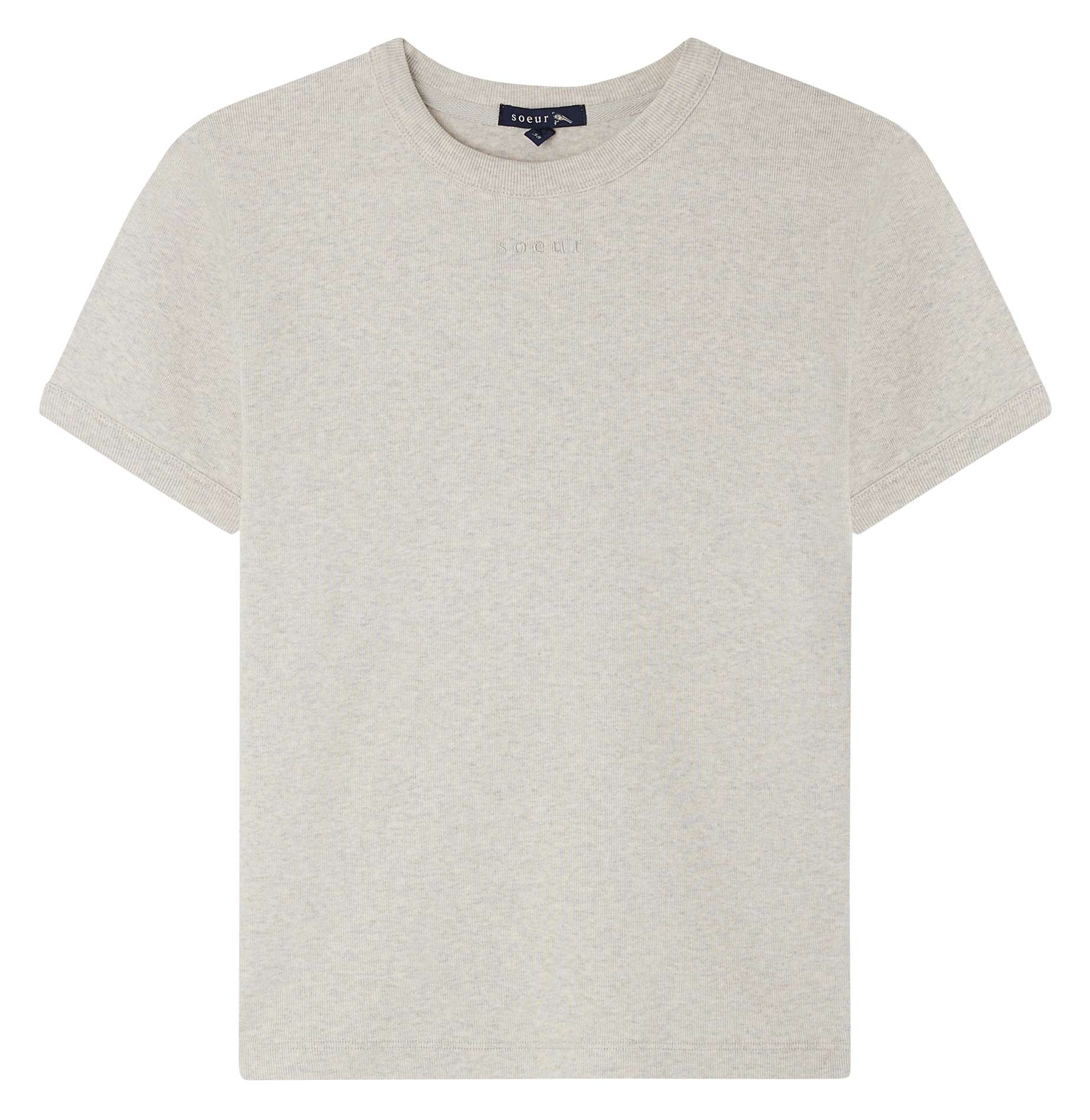 ARISTIDE - Tee-shirt droit col rond en coton bio | Gris