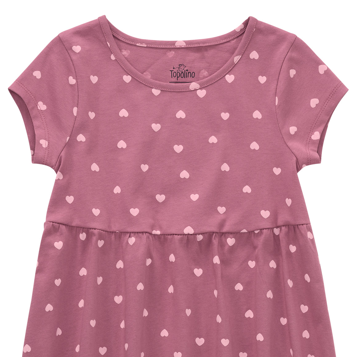 Topolino Mädchen Kleid mit Herz-Allover dunkelrosa