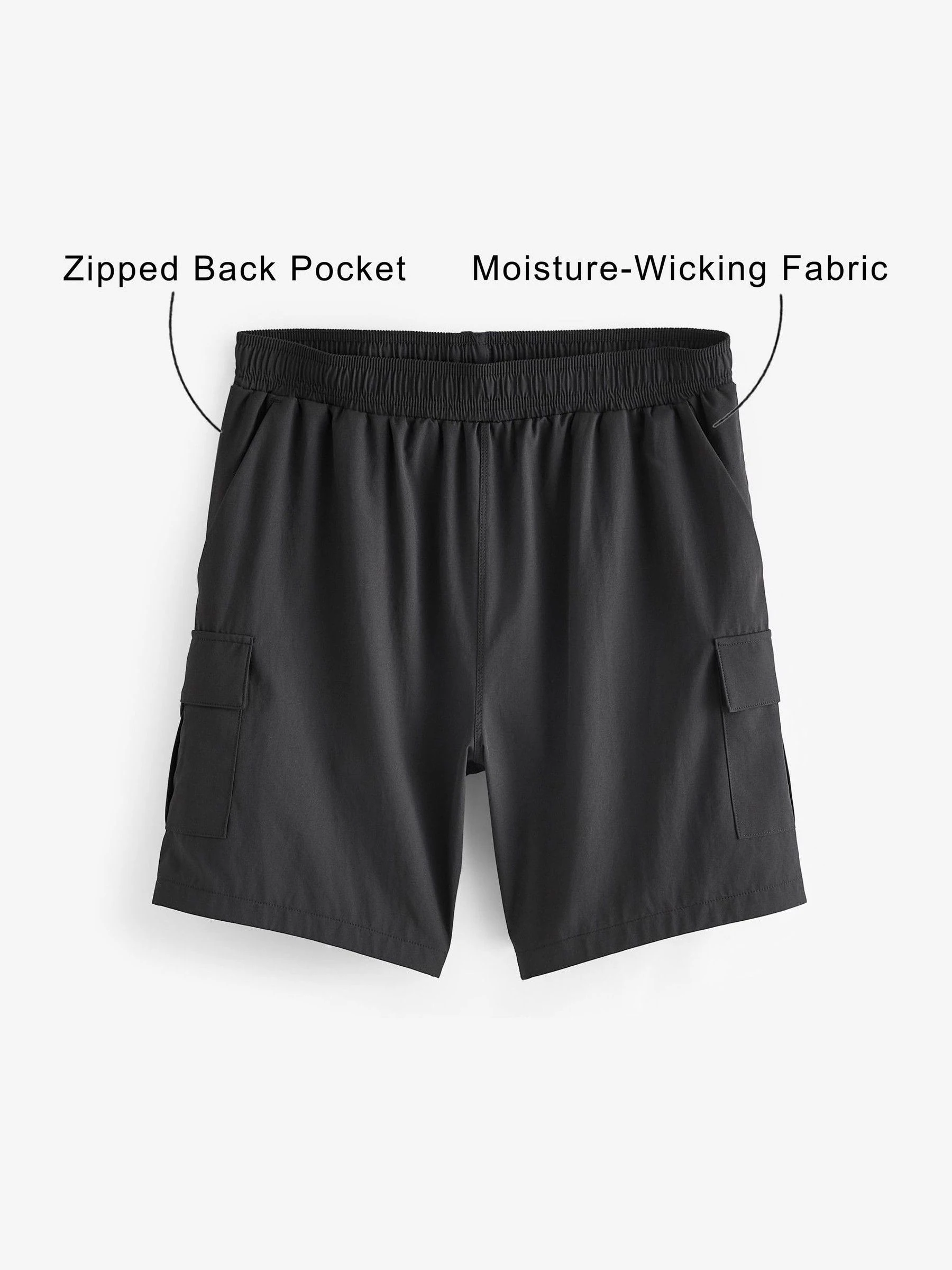 Zwart - Active cargo gym trainingshorts