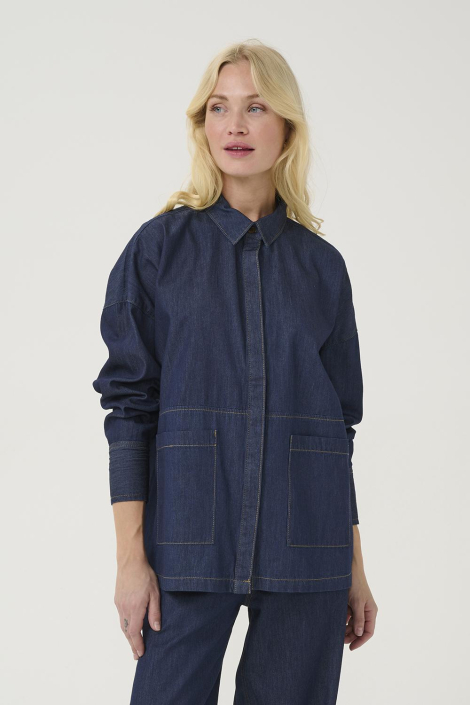 Culture blauwe dames blouse
