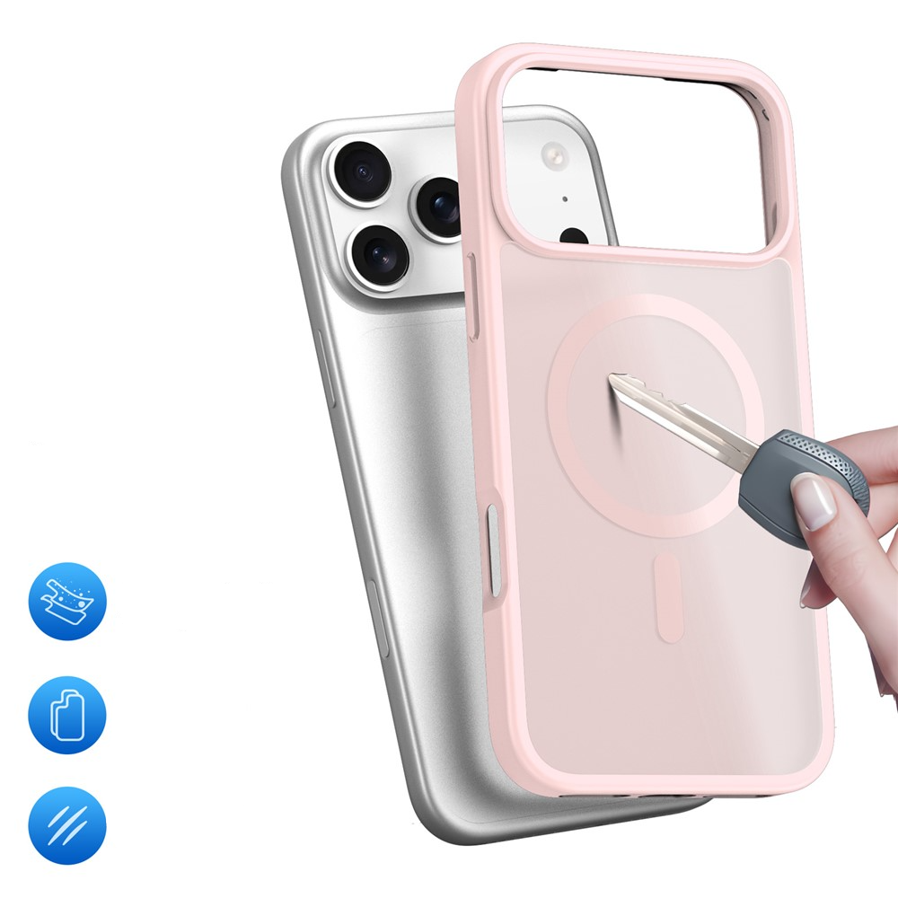 iPhone 17 Pro Max MagSafe Hybrid Hardcase Hülle mit TPU Bumper - Rosa