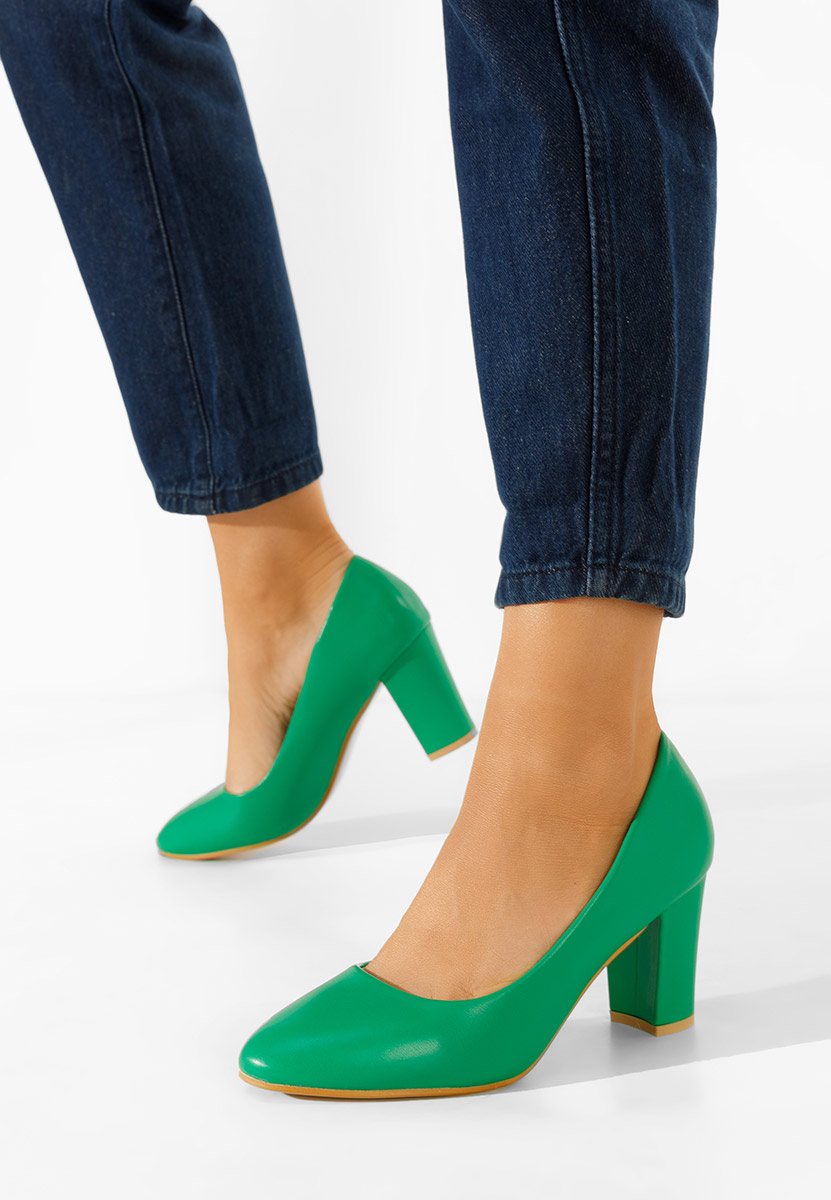 Chaussures à talon épais vert Bonanza