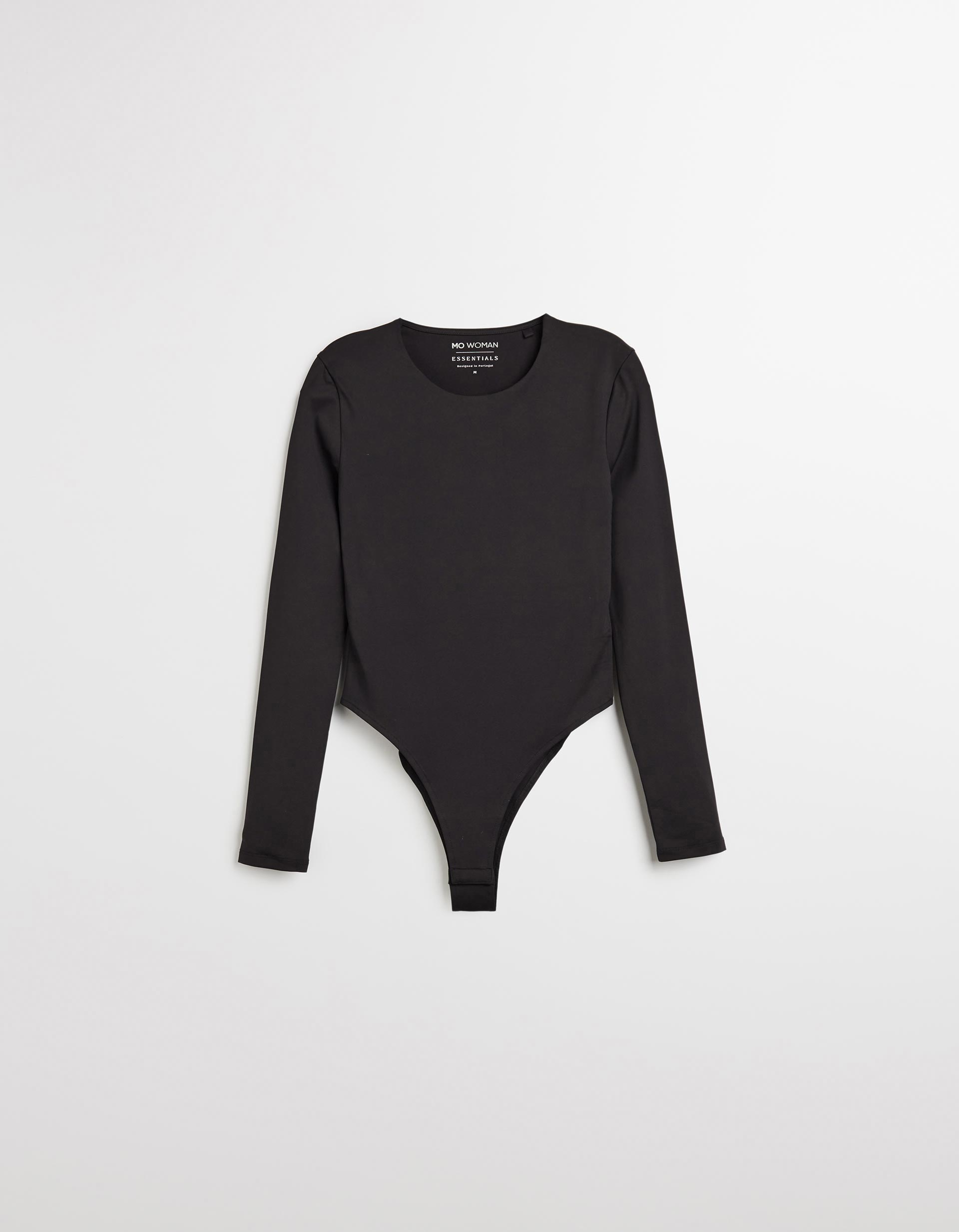 Body de Manga Comprida, Mulher, Preto