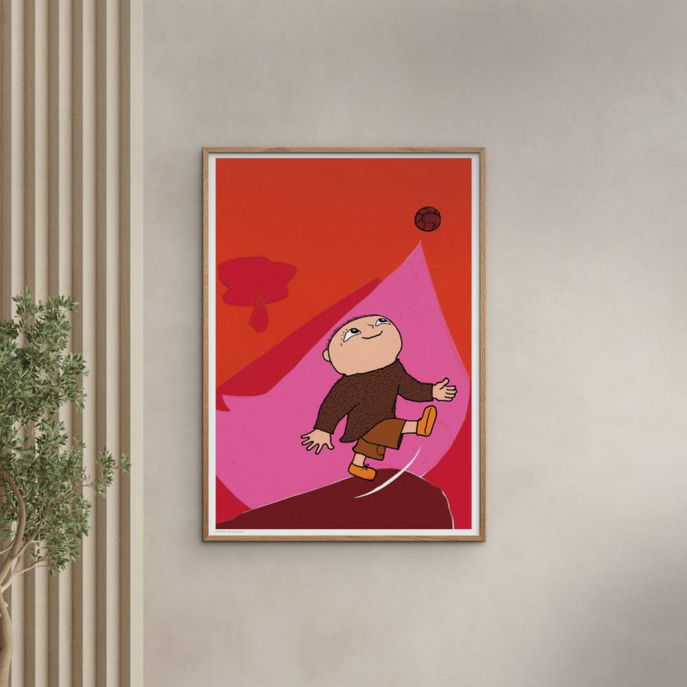 Køb Poster & Frame Alfons Åberg - Alfons Og Uhyret - Alfons Spiller Bold