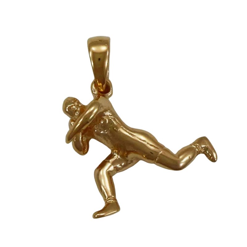 Pendentif athlétisme lancer du poids - Plaqué or