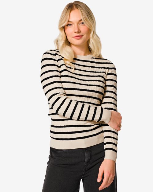 pull en maille femme Louisa blanc/noir