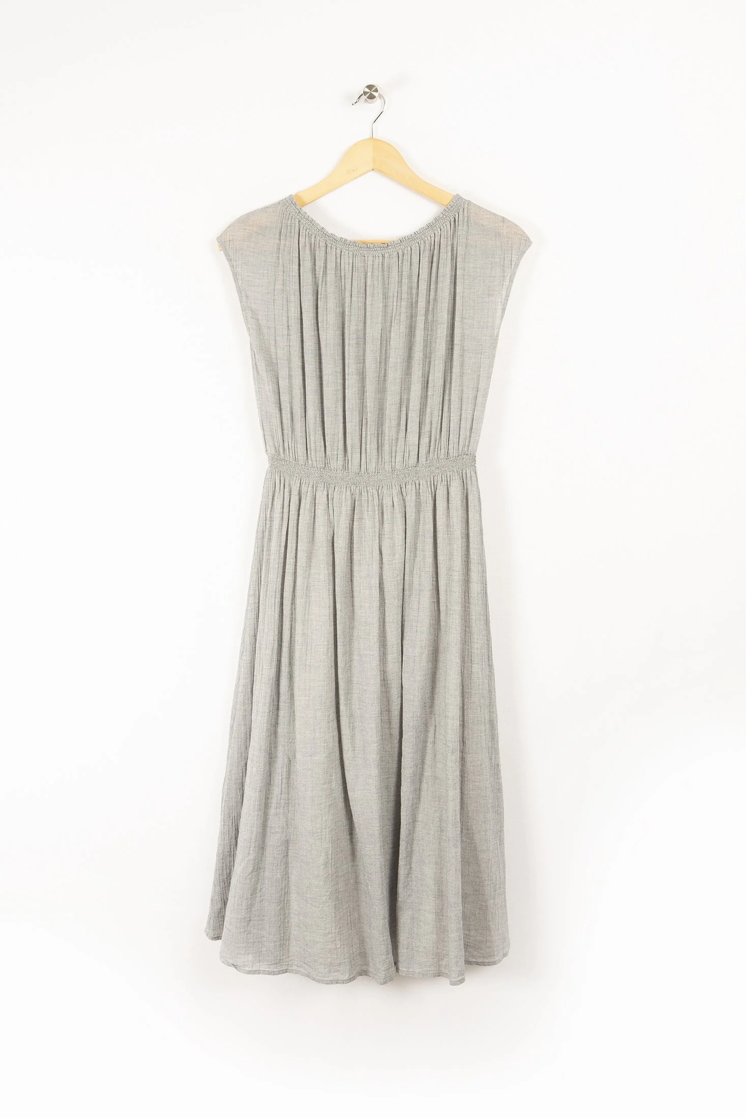 Robe midi en coton gris | Gris