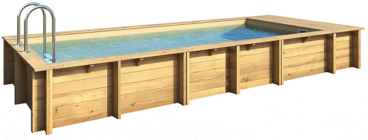 Piscine hors sol bois Pool'n Box 6,10 x 2,37 x h.1,33 m + coffre de rangement