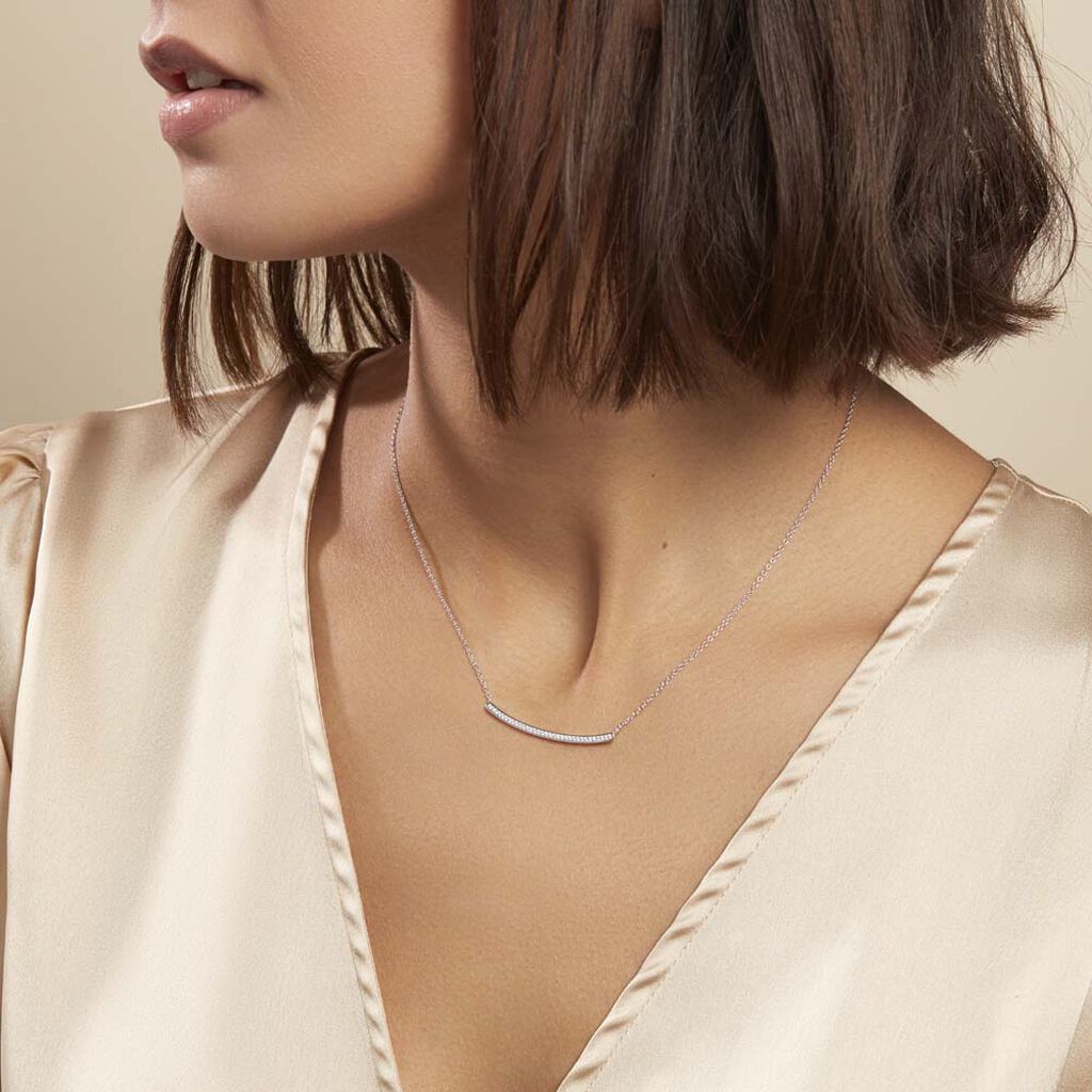 Collier Judith Argent Blanc Oxyde De Zirconium
