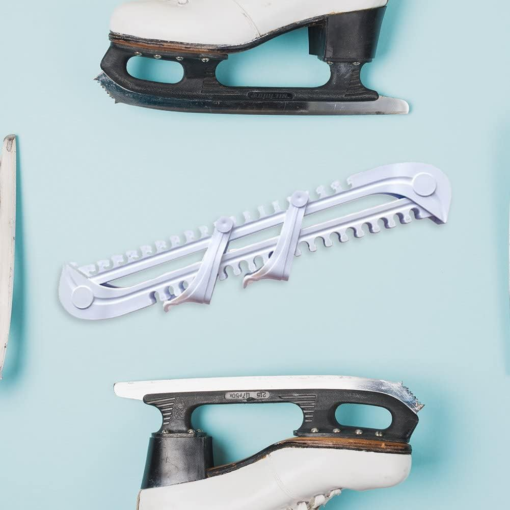 (1 Paar) Schlittschuh Kufenschoner Verstellbarer Eishockey Kufen Schutz - Weiss