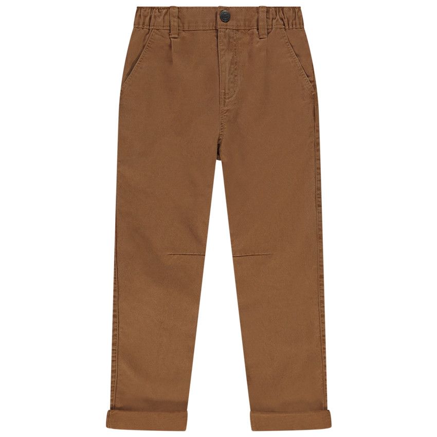 Pantalon chino droit uni pour garçon - Marron