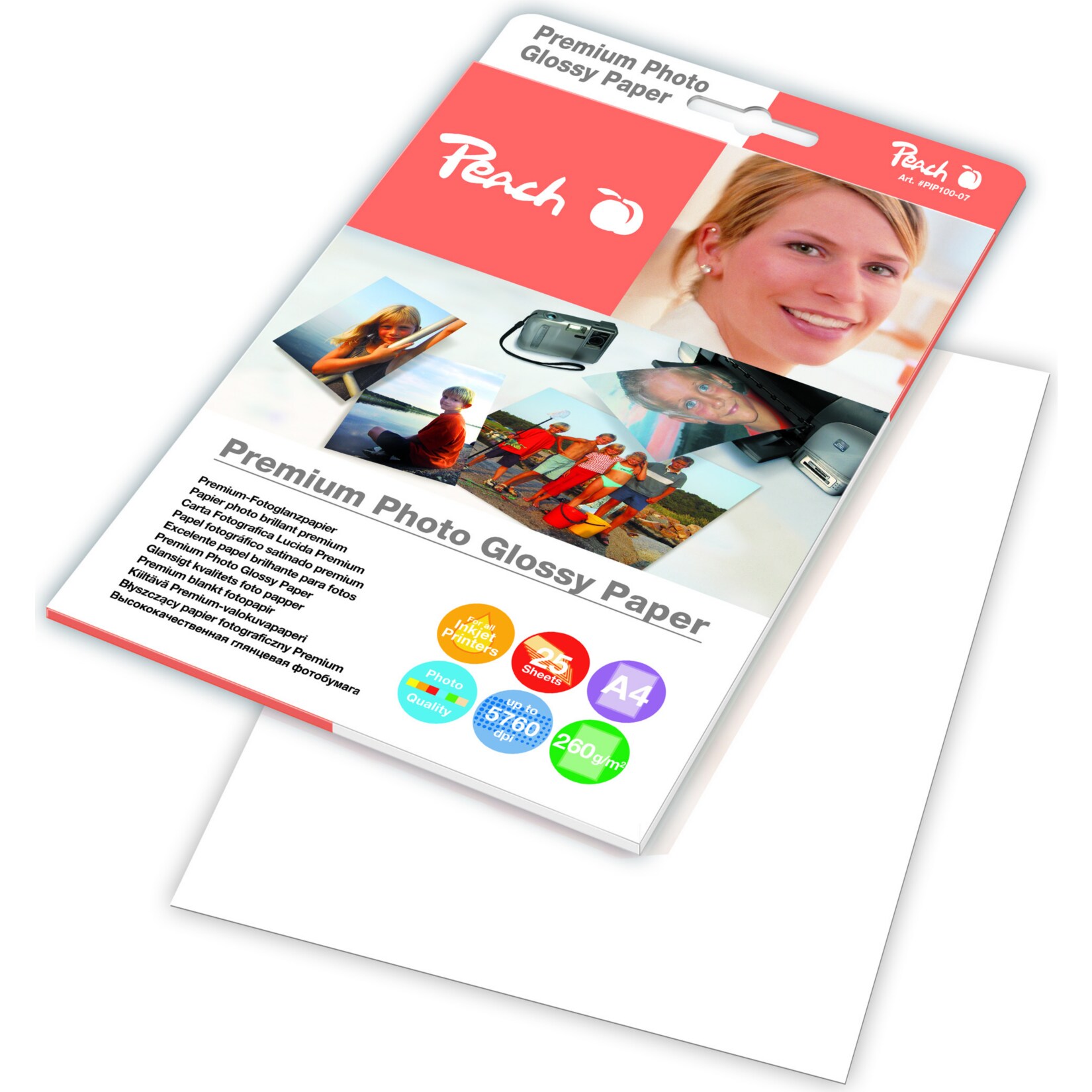 Peach Premium Photo Glossy Papier A4 260 g/m2, 25 Blatt