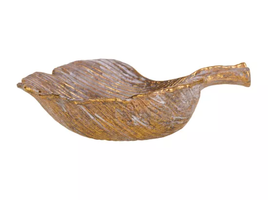 Feuille décorative dorée 10x10x2.5h