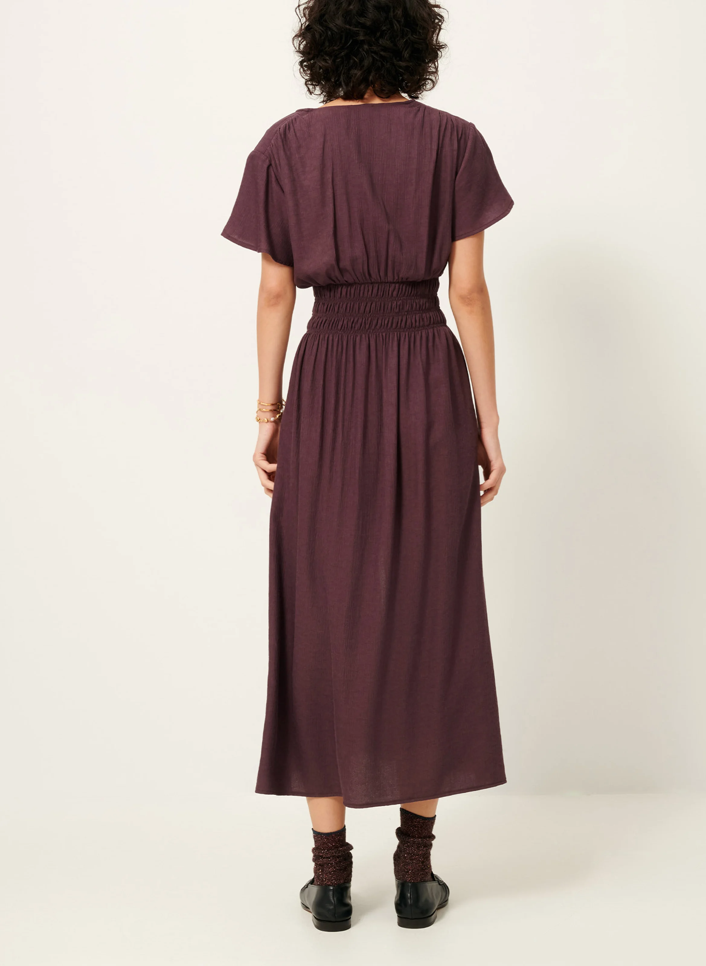 GALAYA - Robe longue col V | Violet