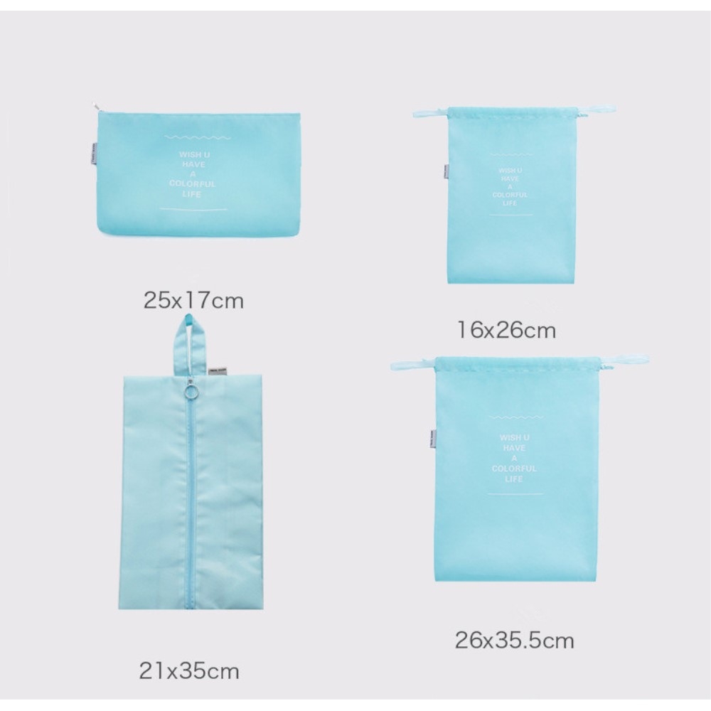 (8er Set) Reise Aufbewahrungsbeutel Tasche für Reisegepäck - Grau
