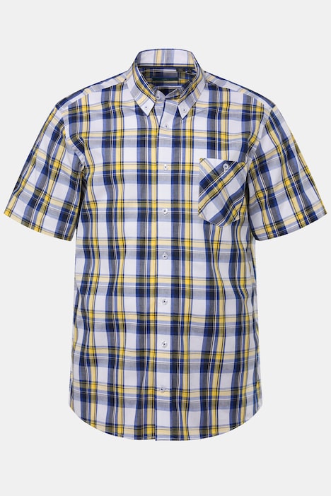 Boston Park Karohemd, Halbarm, Buttondown-Kragen, Comfort Fit, bis 8 XL