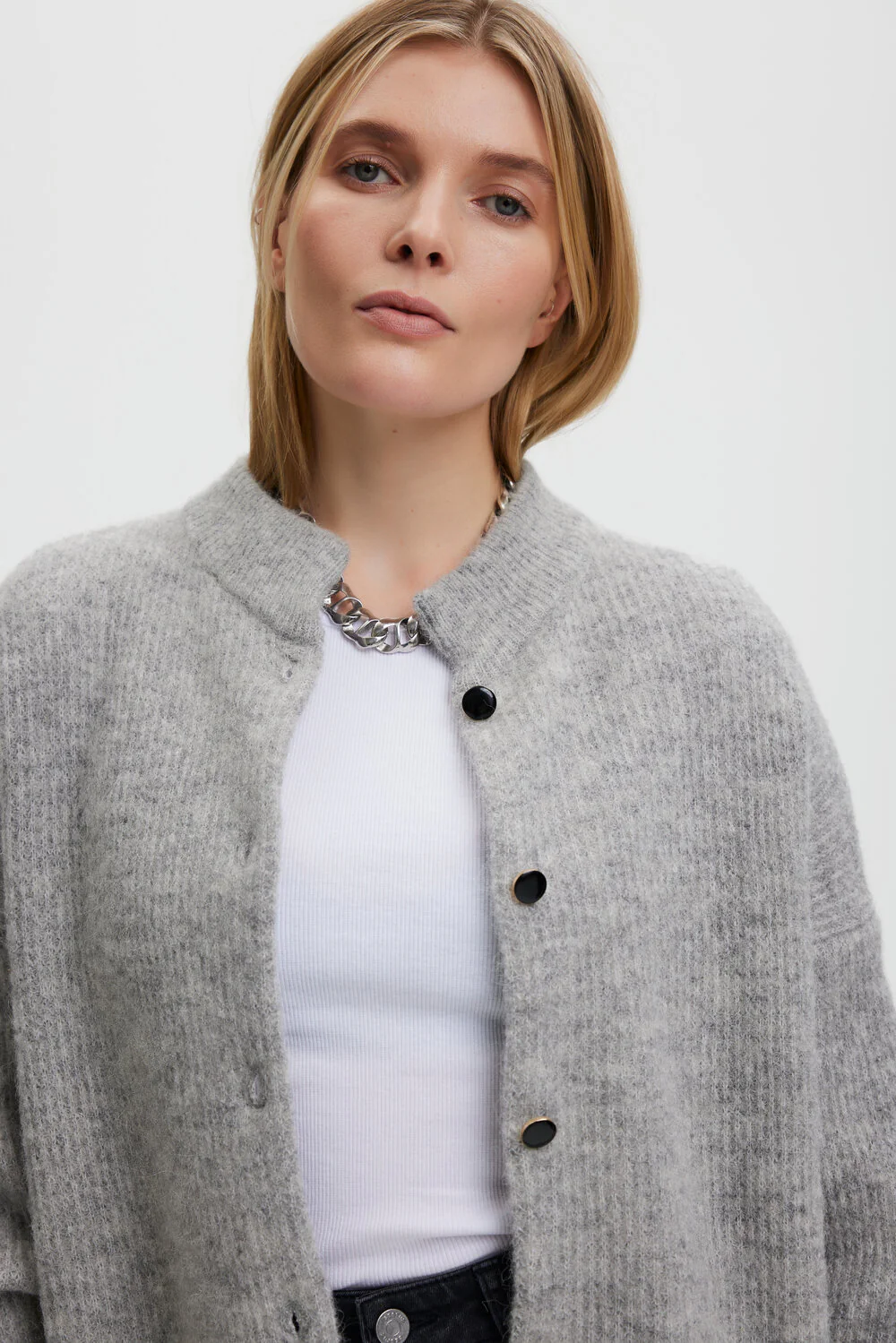 GESTUZ  AlphaGZ uldcardigan - Light Grey Melange