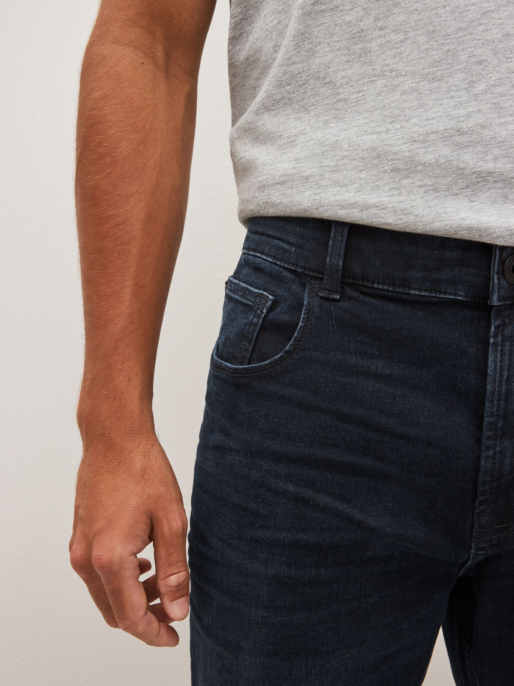 Blauw-zwart - Rechte, klassieke jeans met stretch