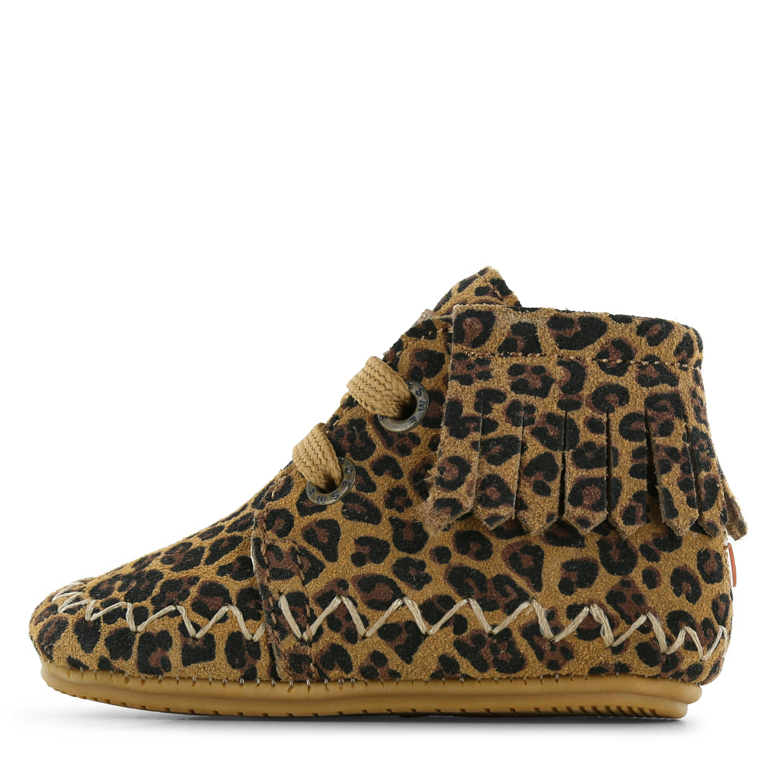 Shoesme panterprint BABY-PROOF® schoentje met franjes Suède | Sale