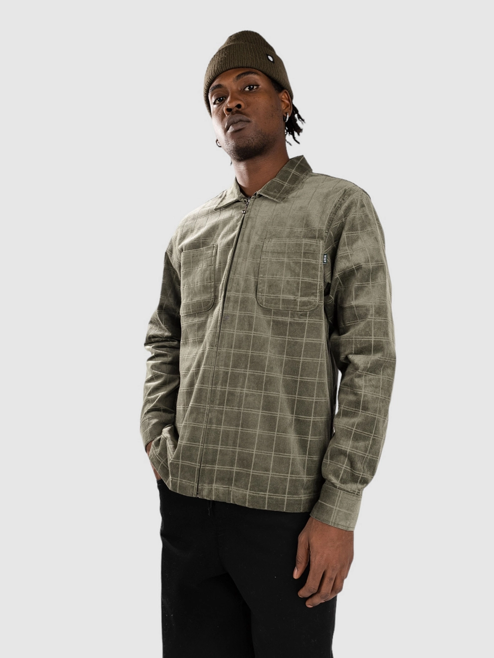 HUF Trenton Zip Shacket Jacket olive