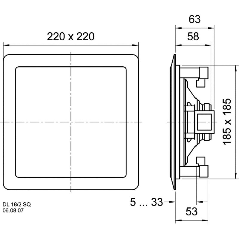 Visaton DL 18/2 SQ 6.5 inch plafondluidspreker 100V