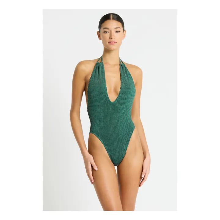Bond-Eye Maillot 1 Pièce Bisou Métallisé | Vert Jade