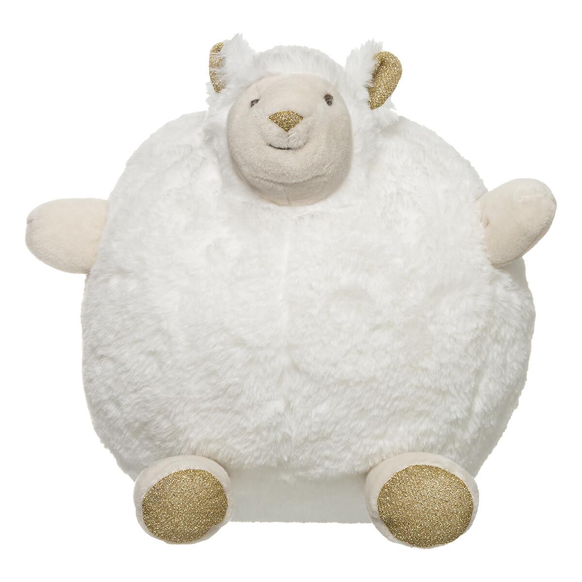 PELUCHE LAMA BLANC OR 27CM