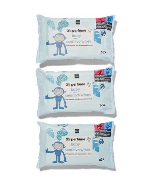 3x63 lingettes pour bébé sans parfum