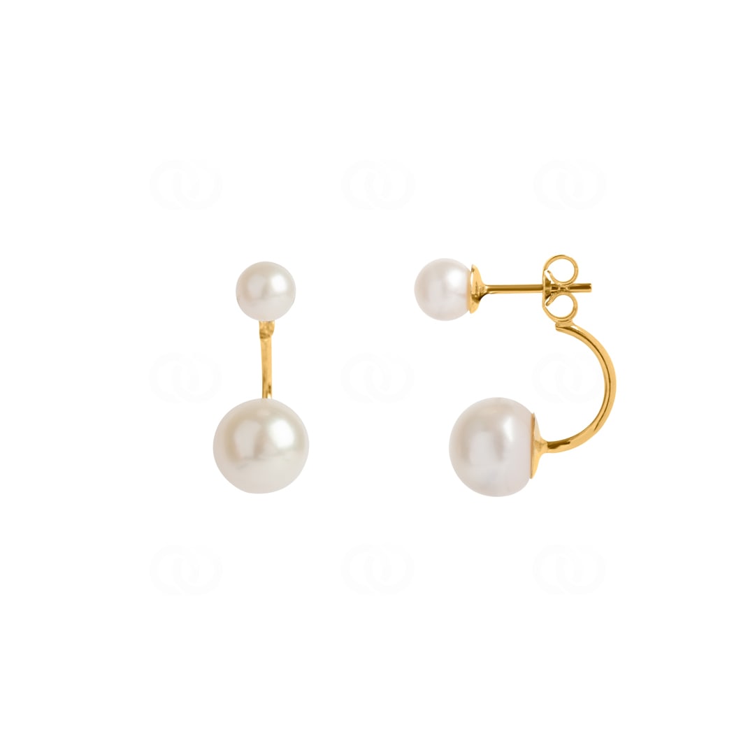 Ohrhänger 375/9 K Gelbgold mit Süsswasserzuchtperlen 5.0 und 8.0mm
