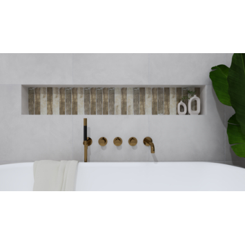 Wandtegel Fermo 5 x 25 cm keramiek bruin 0,763 m²