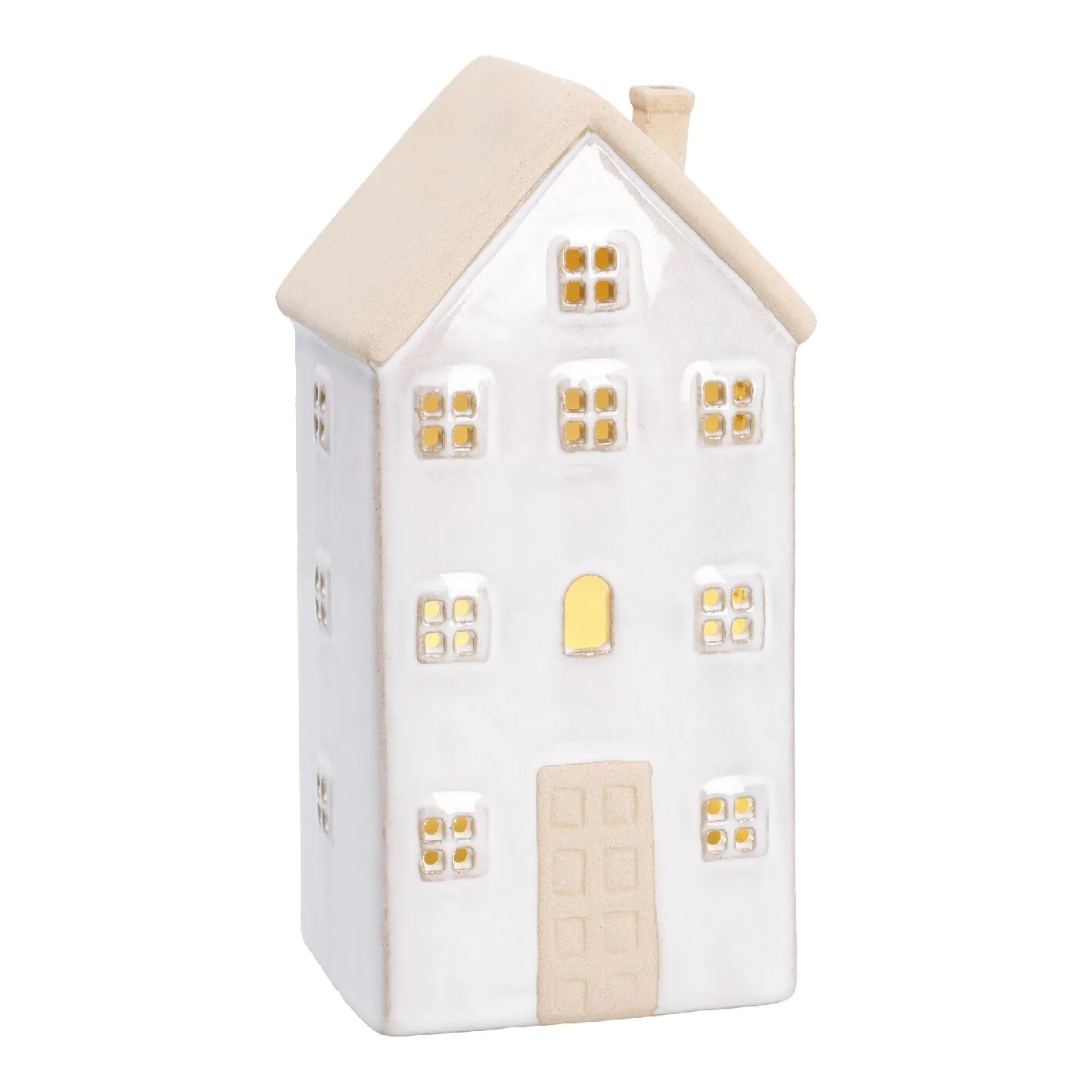LED-Haus Rustik, weiß, 17 cm